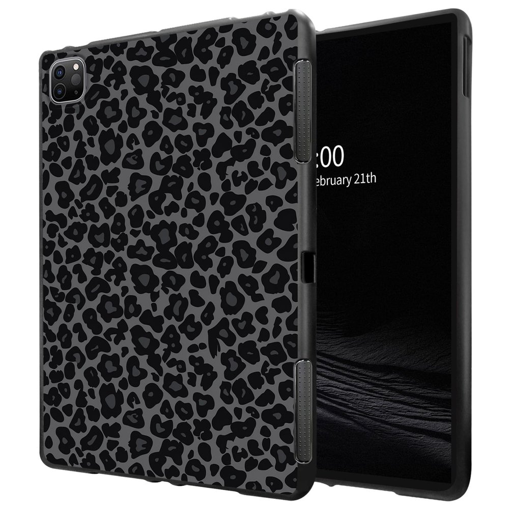 for Ipad Pro 12.9 Case iPad 6th Generation/iPad 5th Case/iPad 4th Generation (12.9 Inch, 2022/2021/2020 Model) Slim Design Matte TPU Rubber Soft TPU Protective Cover, Leopard Print Pattern