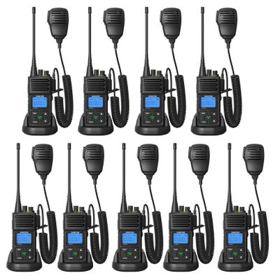 SAMCOM Walkie Talkies with Speaker Mic, 9 Packs