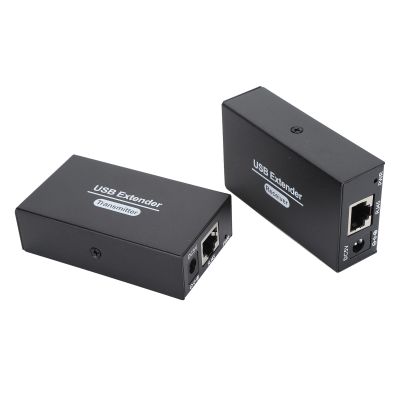 USB Extender Ethernet RJ45 LAN Extension, Transmit 120m/394ft Over Single Ethernet Cat5e 6 7 Up to 480Mbps with 4 USB 2.0 Hub, for for OS X for Android for Linux (US Plug)
