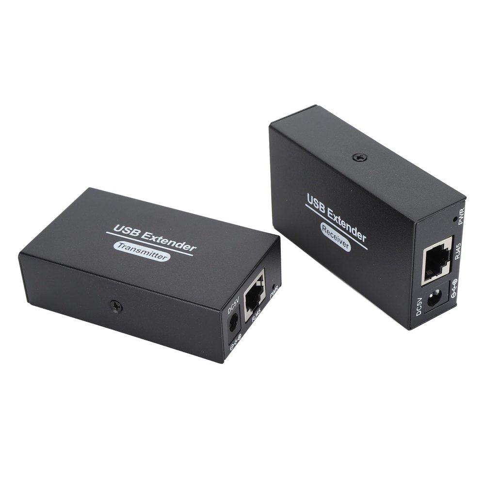 USB Extender Ethernet RJ45 LAN Extension, Transmit 120m/394ft Over Single Ethernet Cat5e 6 7 Up to 480Mbps with 4 USB 2.0 Hub, for for OS X for Android for Linux (US Plug)