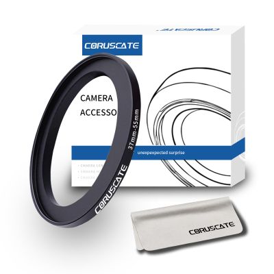 37mm to 55mm Camera Filter Adapter Ring,37mm-55mm Lens Adapter Metal Filter Rings Compatible All 37 mm Size Lens and 55 mm Thread Size Camera Accessory+1pcs Lens Cleaning Cloth.
