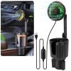 Car Fan, Car Fan Cup Holder with Colorful Lights, USB Portable Vehicle Cooling Air Fan for Car SUV, RV, Truck, 3 Speed, 360 Degree Rotatable, 4.13" USB Powered Electric Car Fans (Single Head) view 1