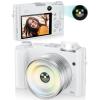 ToAuite 4K Digital Camera for Photography, 64MP Autofocus Vlogging Camera for YouTube with Selfie Lens, Compact Travel Video Camera with Flash, 16X Zoom, Anti-Shake, 32GB Card, 2 Batteries(White) view 1