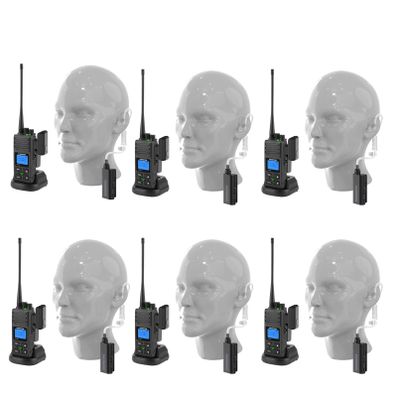 SAMCOM Radios with Wireless Airtube Earphones, 6 Packs