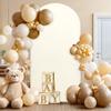 7.2ft Beige Arch Covers Stretchy Backdrop Premium Spandex Arch Stand Cover for Wedding, Round Top Chiara Ballon Arch Covers for Baby Shower Birthday Party Banquet Photo Arches Backdrop Decorations view 2