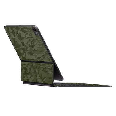 SopiGuard Sticker Skin for 2024 Magic Keyboard Case 13" Precision Edge-to-Edge Vinyl Decal Top, Keyboard, and Rear Panel (Camo Green)