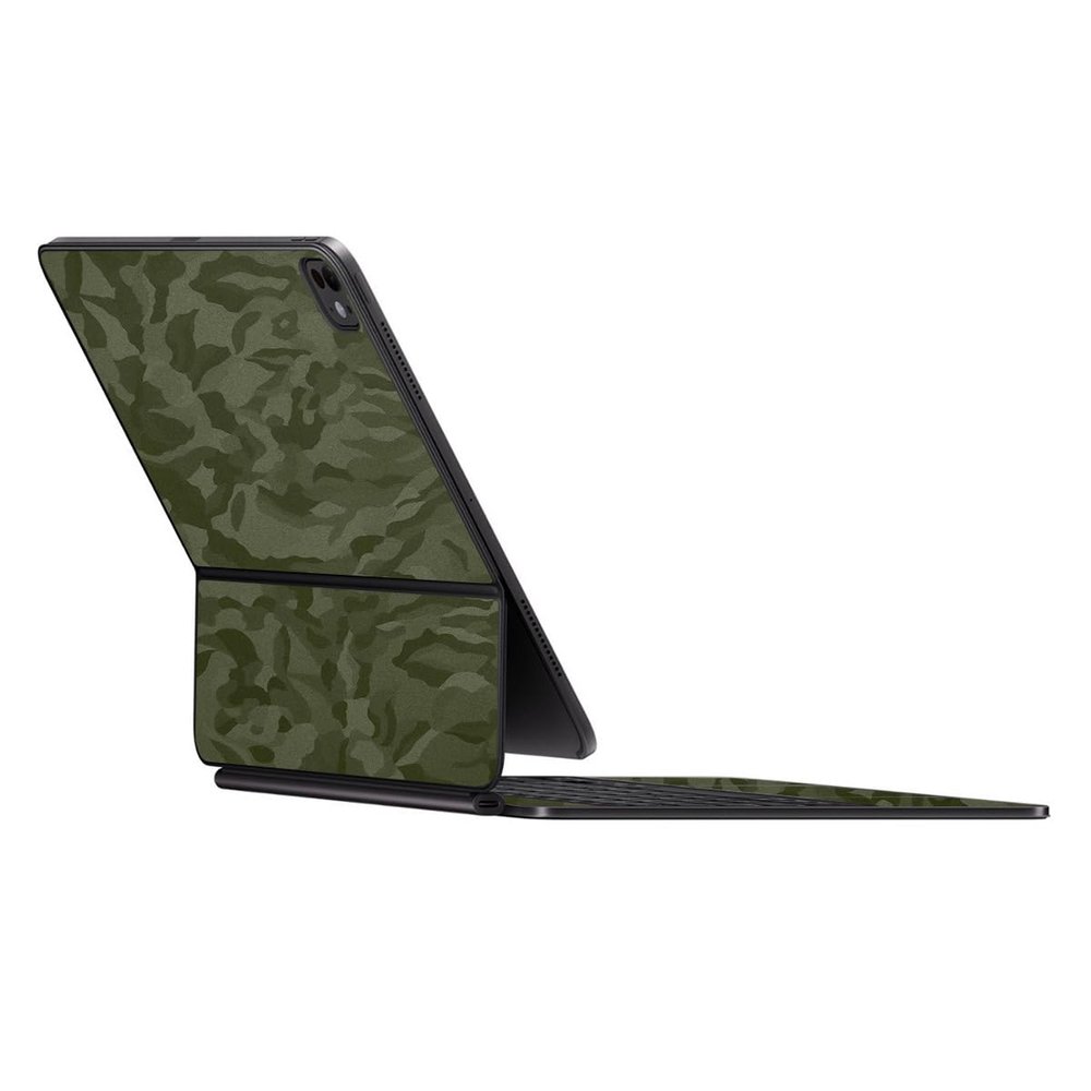 SopiGuard Sticker Skin for 2024 Magic Keyboard Case 13" Precision Edge-to-Edge Vinyl Decal Top, Keyboard, and Rear Panel (Camo Green)
