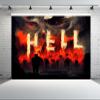 CHNYWORK 15x10ft Hell Backdrop Halloween Theme Skull Monster Creepy Ghost Hellfire Background Hell Halloween Horror Theme Party Decor Photo Wallpaper view 2
