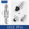 BOUUNCIY 10 Sets GX12 5 Pin Metal Male Female Panel Connector, 12mm Panel Mount Circular Metal Aviation Connector Adapter Plug Socket for Cable Power Connection (10 Sets) view 4