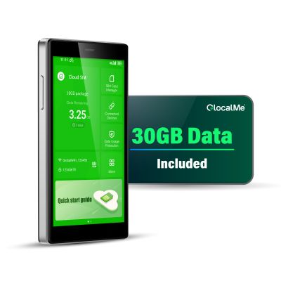 GlocalMe G4 Pro 4G LTE Mobile Hotspot Device with 30GB US/CA/MX Data 60 Days, Portable WiFi Hotspot for Travel, 5 Touch Screen LCD Display, Dual Band High Speed Hotspot Device, SIMFREE, Pocket WiFi