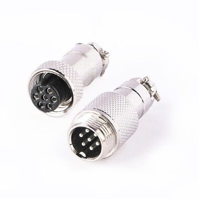 BOUUNCIY 10 Sets GX12 7 Pin Metal Male Female Panel Connector, 12mm Panel Mount Circular Metal Aviation Connector Adapter Plug Socket for Cable Power Connection (10 Sets)