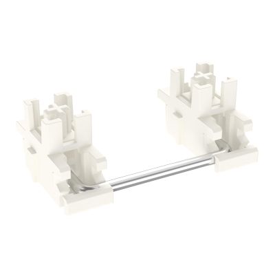 DUROCK Plate Mount Stabilizer V3, Innovative Pre-Clipped Stem for Minimum Wire Wobble 2U 6.25U 7U Keyboard Stabilizers (V3 Cream Silver 100% Kit)