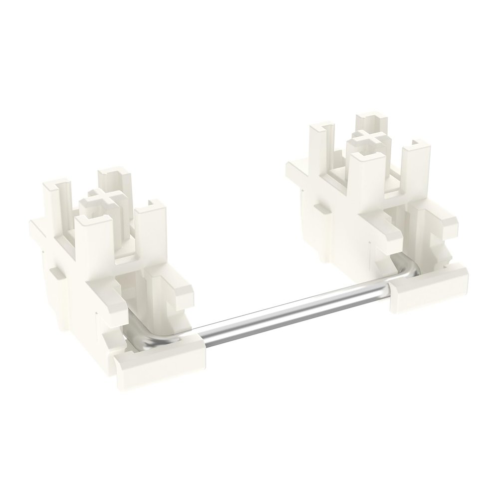 DUROCK Plate Mount Stabilizer V3, Innovative Pre-Clipped Stem for Minimum Wire Wobble 2U 6.25U 7U Keyboard Stabilizers (V3 Cream Silver 100% Kit)