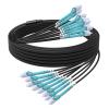 165FT/50M OM3 8 Core Multimode LC to LC Outdoor Armored Fiber Patch Cable, Direct Burial Fiber Optic Cable, OM3 8 Strands Fiber Cable Industrial TPU50/125um, OD-5mm, Black view 1
