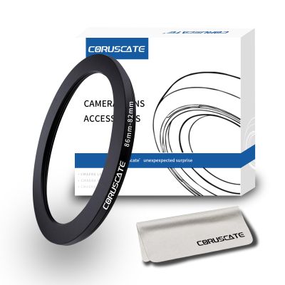 86mm to 82mm Camera Filter Adapter Ring,86mm-82mm Lens Adapter Metal Filter Rings Compatible All 86 mm Size Lens and 82 mm Thread Size Camera Accessory+1pcs Lens Cleaning Cloth.