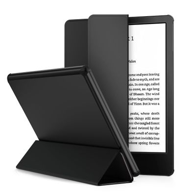 Arae Case for Kindle Paperwhite 11th Generation and Signature Edition 2021 Released, Ultra Slim Trifold PU Leather Smart Cover with Auto Sleep and Wake, Premium Protective Case,Black
