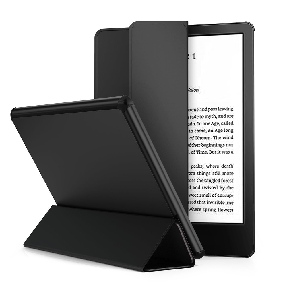 Arae Case for Kindle Paperwhite 11th Generation and Signature Edition 2021 Released, Ultra Slim Trifold PU Leather Smart Cover with Auto Sleep and Wake, Premium Protective Case,Black