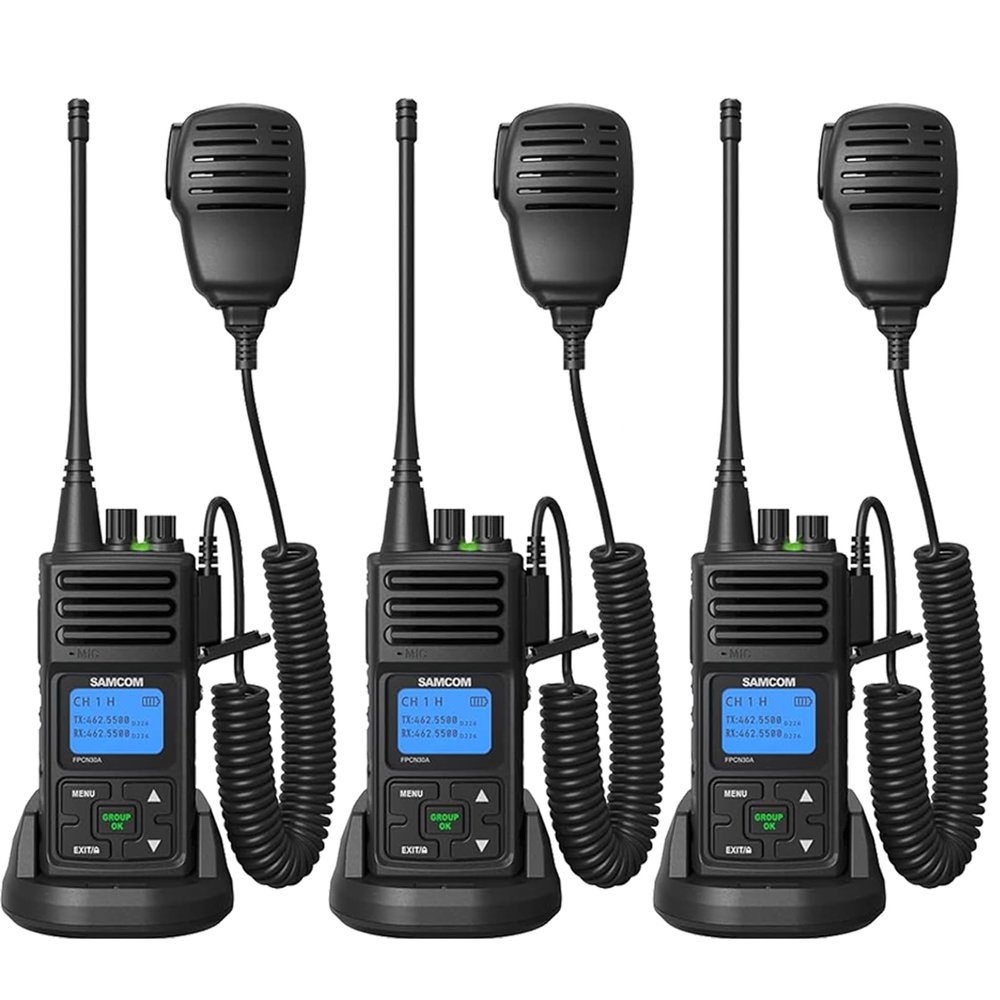 SAMCOM 2 Way Radios 3 Packs with Walkie Talkies Mics