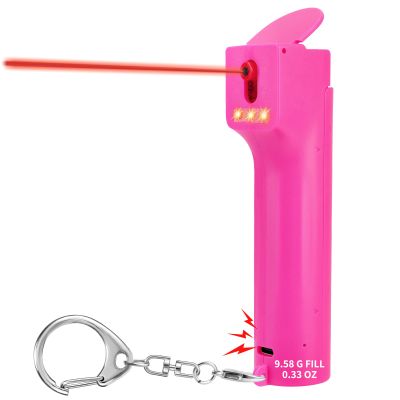 Notfjk Self Defence Personal Alarm Set 3-in-1 for Women,pepper gel bottle with 130 dB Siren & Strobe Lights,UV Marking Dye & Flip-top Safety Cap protect for lady keychain set,USB charge (Red)
