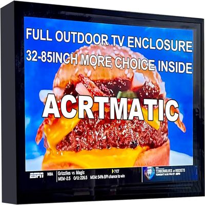 acrtmatic 60-65in Waterproof Outdoor TV Enclosure, with Transparent Front Panel, Clear Dust Resistant Television Cover for 60-65 inch Screens for Outside(Left Door), Include the TV Wall Mount