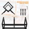UKQRRTC Metal Vinyl Record Storage Holder Vinyl Record Display Rack Holds up to 100 LP Record Album Holder with Movable Divider for Records Book Magazines Album Black view 2