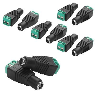 YAODHAOD 12V DC Adapter 5.5mm x 2.1mm DC Power Connector Plug Jack Connector for LED Strip CCTV Security Camera Cable End Plugs (DC Female)