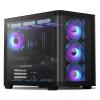 darkFlash ATX Mid-Tower Gaming PC Case, Back Plug-in BTF Motherboard, with 4 ARGB Fans Computer Case, Full View Curve Glass Dual-Chamber PC Case, Type C Port, Supports Dual 360mm AIO, Black(DPW90) view 1