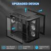 darkFlash ATX Mid-Tower Gaming PC Case, Back Plug-in BTF Motherboard, with 4 ARGB Fans Computer Case, Full View Curve Glass Dual-Chamber PC Case, Type C Port, Supports Dual 360mm AIO, Black(DPW90) view 2