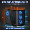 darkFlash ATX Mid-Tower Gaming PC Case, Back Plug-in BTF Motherboard, with 4 ARGB Fans Computer Case, Full View Curve Glass Dual-Chamber PC Case, Type C Port, Supports Dual 360mm AIO, Black(DPW90) view 3