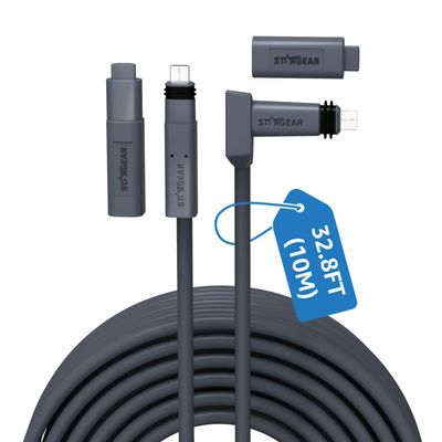 GigaPlus Starlink Actuated Gen 2 32.8FT Cable, SPX Rectangular Satellite V2 Replacement Cable With Dust End Cap Waterproof (10M)