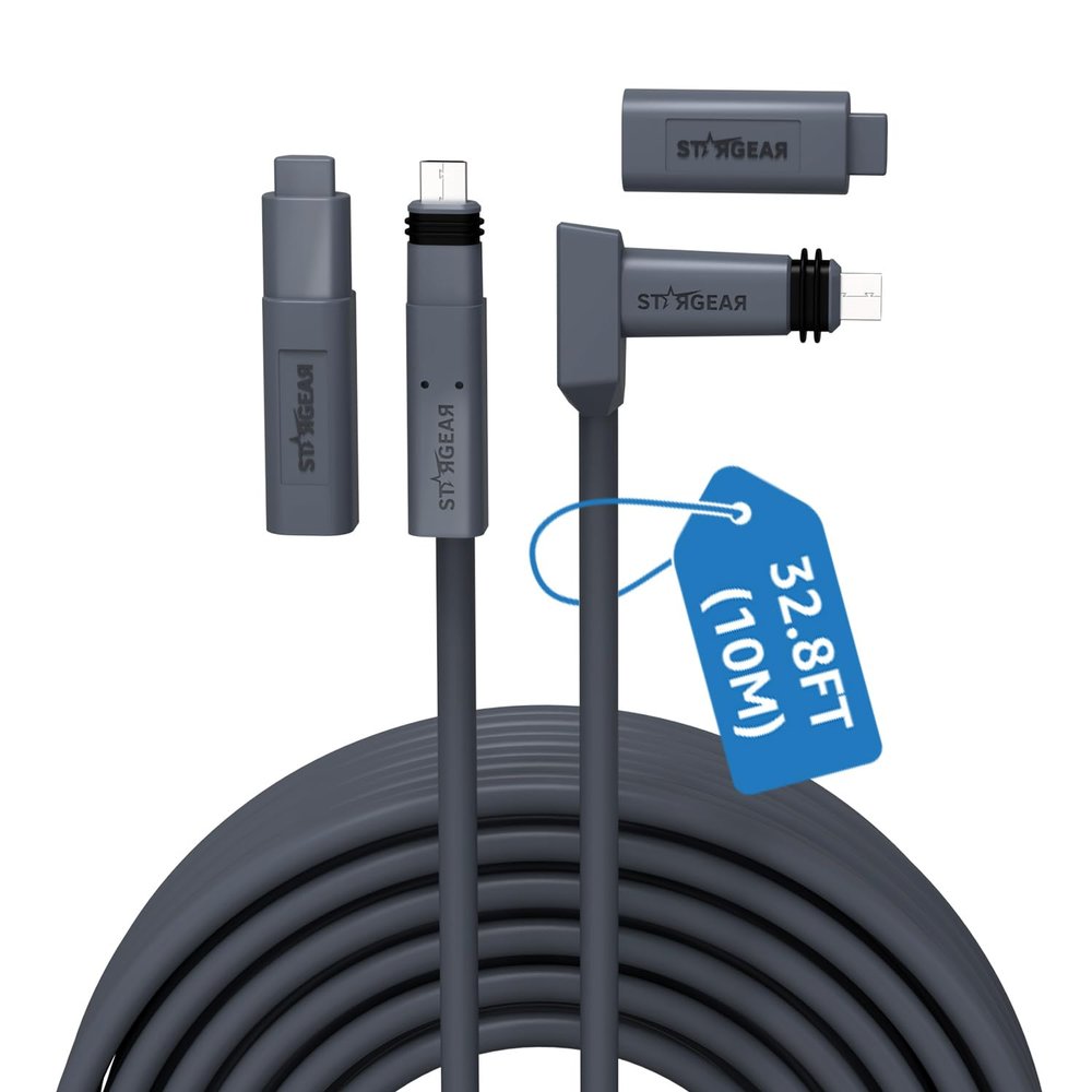 GigaPlus Starlink Actuated Gen 2 32.8FT Cable, SPX Rectangular Satellite V2 Replacement Cable With Dust End Cap Waterproof (10M)