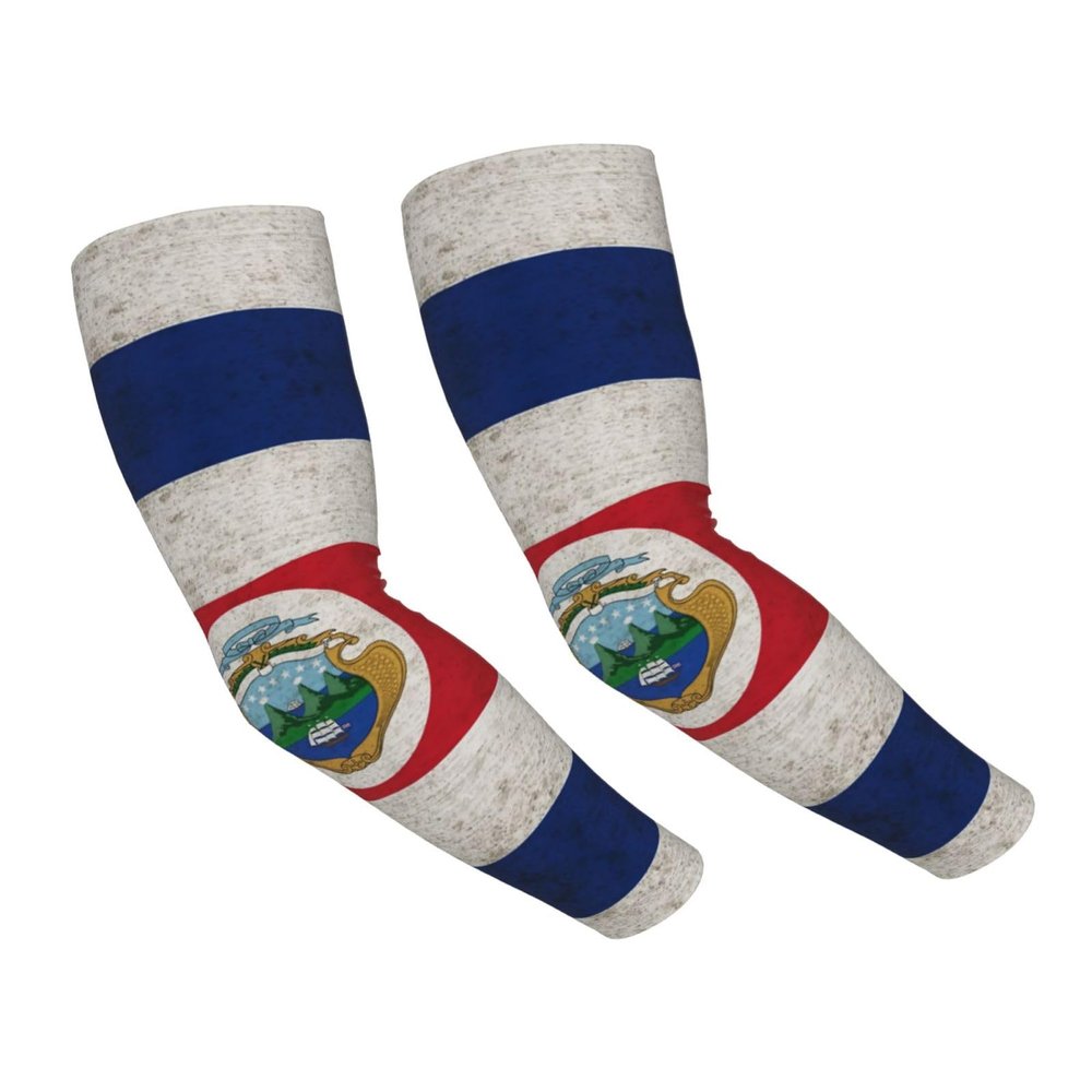 Funny Costa Rica Flag Sports Sun Protection Arm Sleeves Cooling Arm Sleeves for Men Women Adults