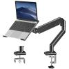 ErgoFocus Laptop Stand Desk Mount, 2 in 1 Function, Gas Spring Arm Fits Max 17" Notebook and 32" Computer Screen, Single Monitor Mount with Laptop Tray, Holds up to 17.6lbs view 1