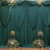 20ft x 10ft Wrinkle Free Hunter Green Wedding Backdrop Curtains for Party Bridal Shower Reception Decorations Green Fabric Curtain Backdrops Drapes for Photography Baby Shower Birthday Background view 3