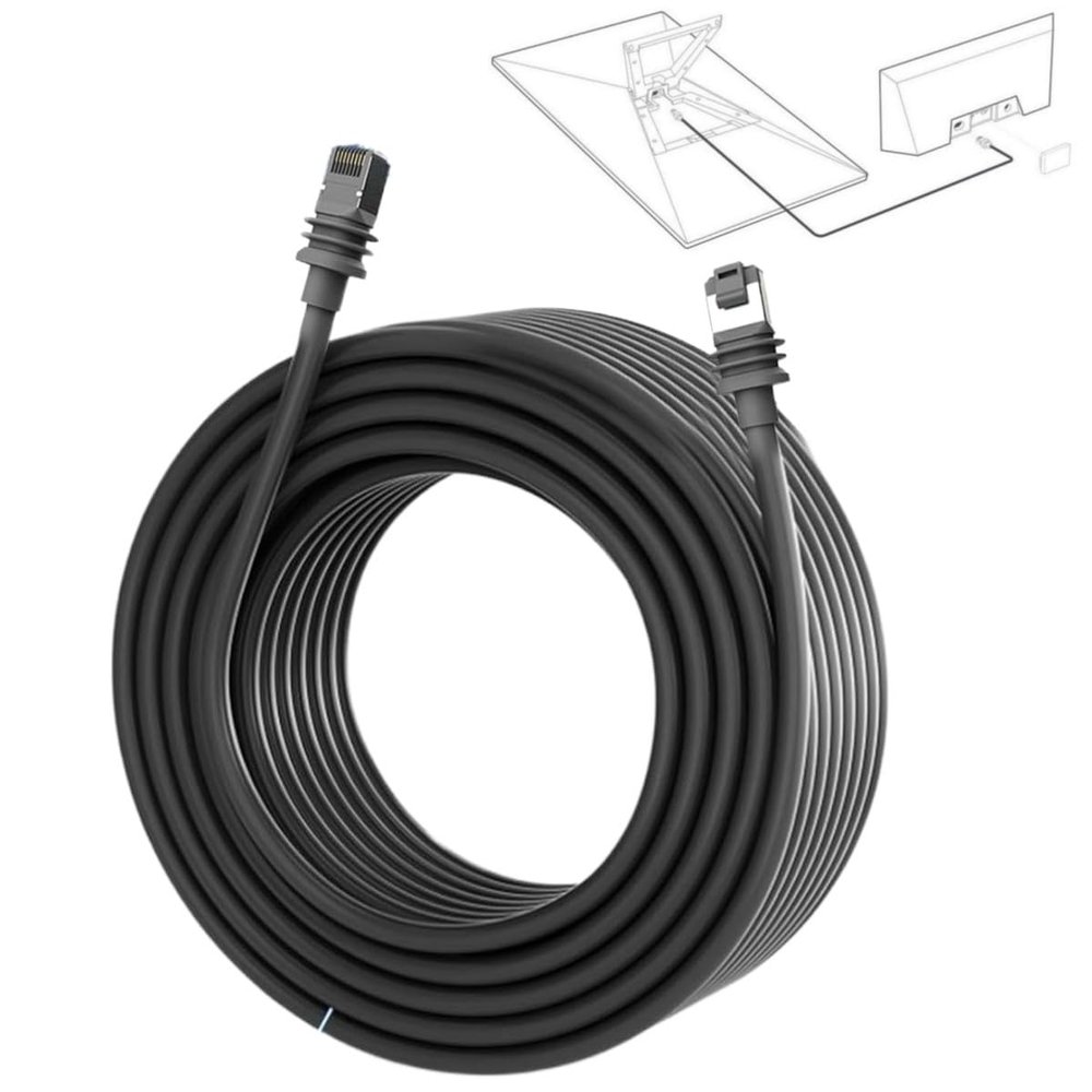 DirectNine Basics 10M (33FT) Cable Work for Starlink V 3 Waterproof Extender Replacement Cable for Starlink Rectangular Satellite Gen 3, Gray