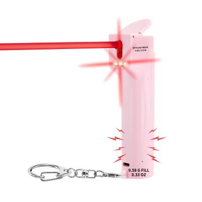 Self Defence Personal Alarm Set 3-in-1 for Women,pepper gel bottle with 130 dB Siren & Strobe Lights,UV Marking Dye & Flip-top Safety Cap protect for lady keychain set,USB charge (Pink)