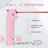 Self Defence Personal Alarm Set 3-in-1 for Women,pepper gel bottle with 130 dB Siren & Strobe Lights,UV Marking Dye & Flip-top Safety Cap protect for lady keychain set,USB charge (Pink) view 3
