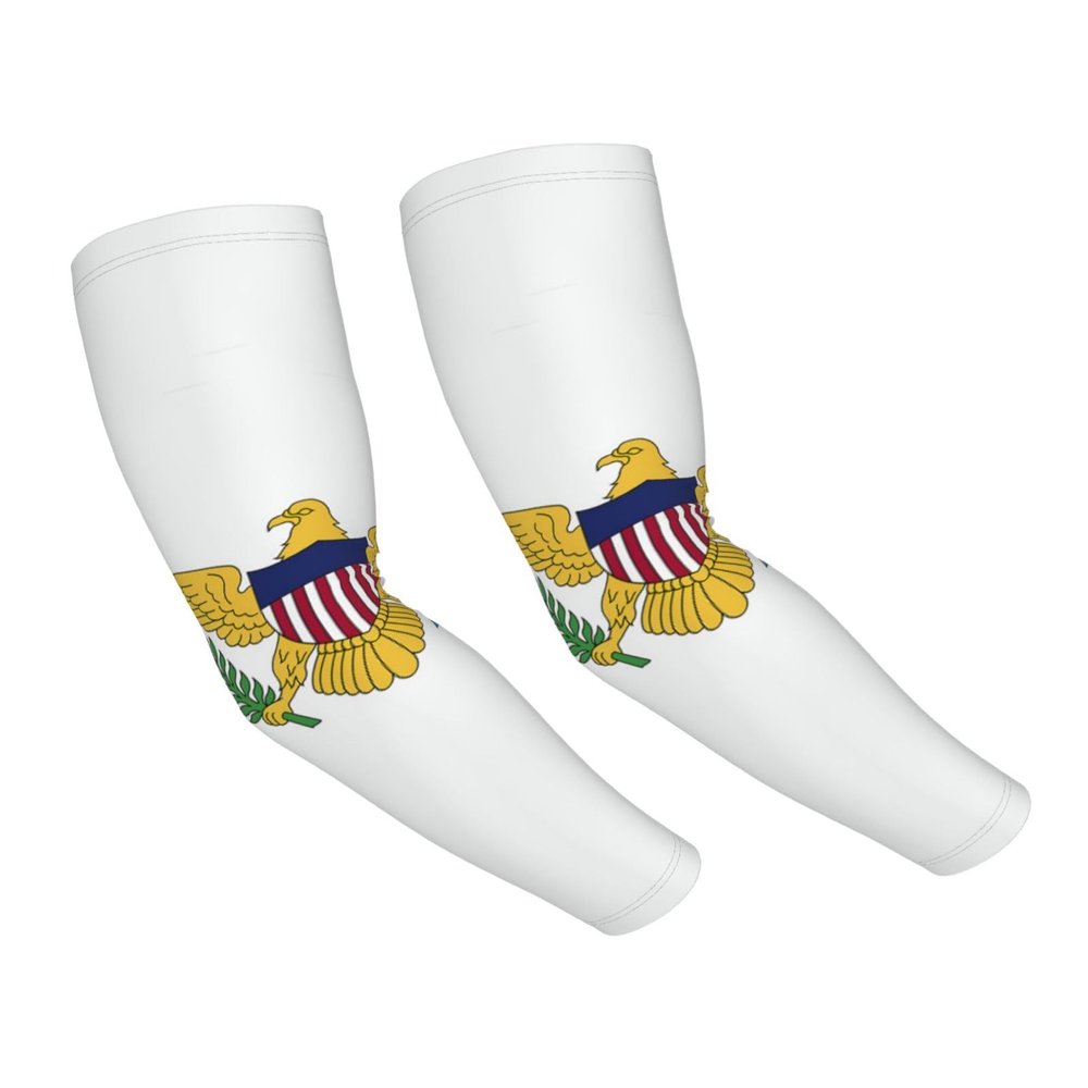 YSBYEIU Cute Us Virgin Islands Flag Sun Protection Cooling Arm Sleeves for Men Women Sleeves for Golf,Fishing, Cycling, Hiking