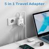 Mscien European Travel Plug Adapter USB C, International Power Adapter with 3 USB Ports for Most European Countries, Travel Essentials for Europe in Italy Spain,France etc. view 2