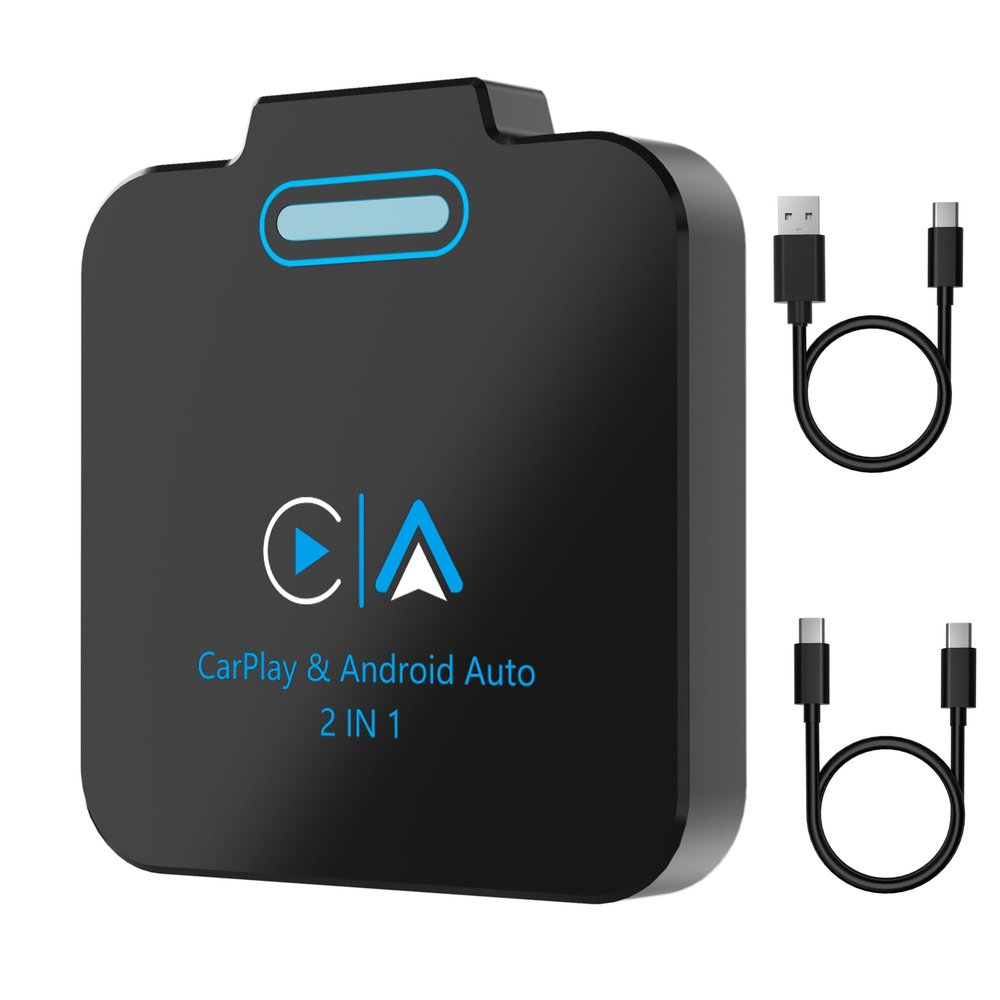 Android Auto & CarPlay Wireless Adapter - 2 in 1 Wireless for iPhone & Android, Plug & Play for Factory Wired Cars - Supports iOS 10+