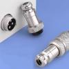 2 Pcs GX12 7 Pin Metal Male Female Panel Connector, 12mm Panel Mount Circular Metal Aviation Connector Adapter Plug Socket for Cable Power Connection (2 Sets) view 2
