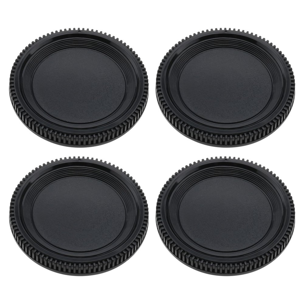 OTOTEC 4 Pcs F Mount Plastic Body Cap Camera Protector Dust Cap Compatible with Nikon F Mount Film or Digital SLR Camera Black