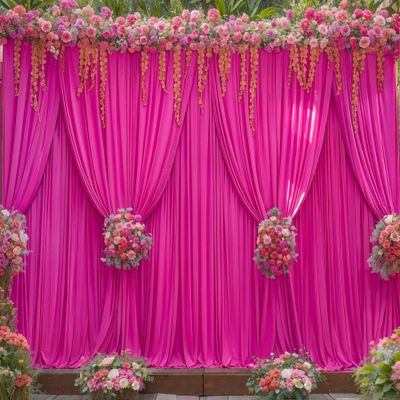20ft x 10ft Wrinkle Free Hot Pink Wedding Backdrop Curtains for Party Bridal Shower Reception Decorations Hot Pink Fabric Curtain Backdrops Drapes for Photography Baby Shower Birthday Background
