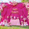 20ft x 10ft Wrinkle Free Hot Pink Wedding Backdrop Curtains for Party Bridal Shower Reception Decorations Hot Pink Fabric Curtain Backdrops Drapes for Photography Baby Shower Birthday Background view 2