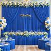 50ft x 10ft Wrinkle Free Royal Blue Wedding Backdrop Curtains for Party Bridal Shower Reception Decorations Royal Blue Fabric Curtain Backdrops Drapes for Photography Baby Shower Birthday Background view 4