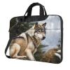15.6 inch Laptop Tote Bag Men Women Snow Mountain Wild Wolf Shoulder Laptop Sleeve Briefcase Messenger Computer Bag view 1