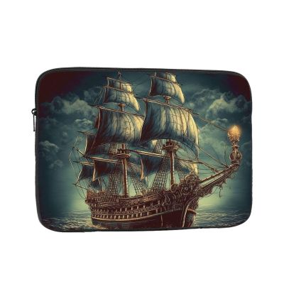 15 inch Laptop Sleeve Bag Nautical Vintage Sailing Pirate Ship Laptop Bag Shockproof Computer Carrying Cover Slim Briefcase Handbag