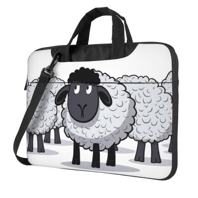 14 inch Laptop Tote Bag Men Women Cartoon Black White Sheep Shoulder Laptop Sleeve Briefcase Messenger Computer Bag