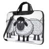 14 inch Laptop Tote Bag Men Women Cartoon Black White Sheep Shoulder Laptop Sleeve Briefcase Messenger Computer Bag view 1
