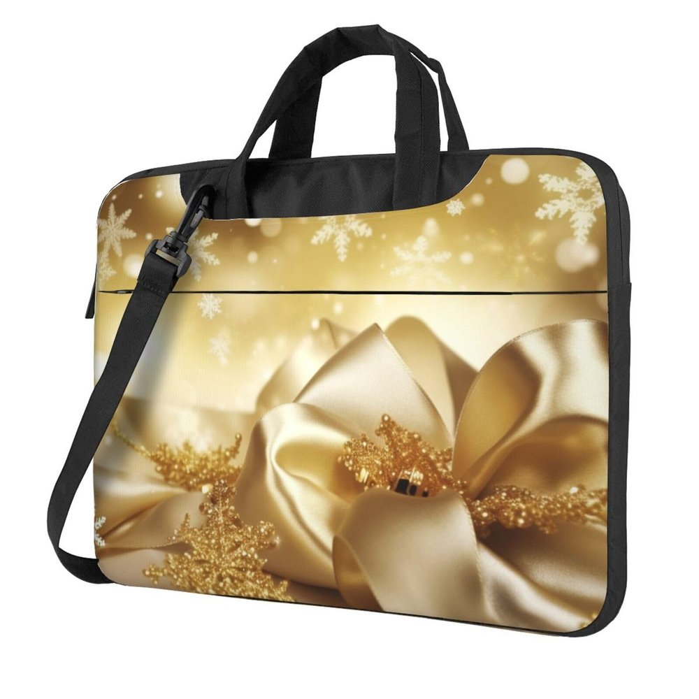 14 inch Laptop Tote Bag Men Women Gold silk christmas Shoulder Laptop Sleeve Briefcase Messenger Computer Bag